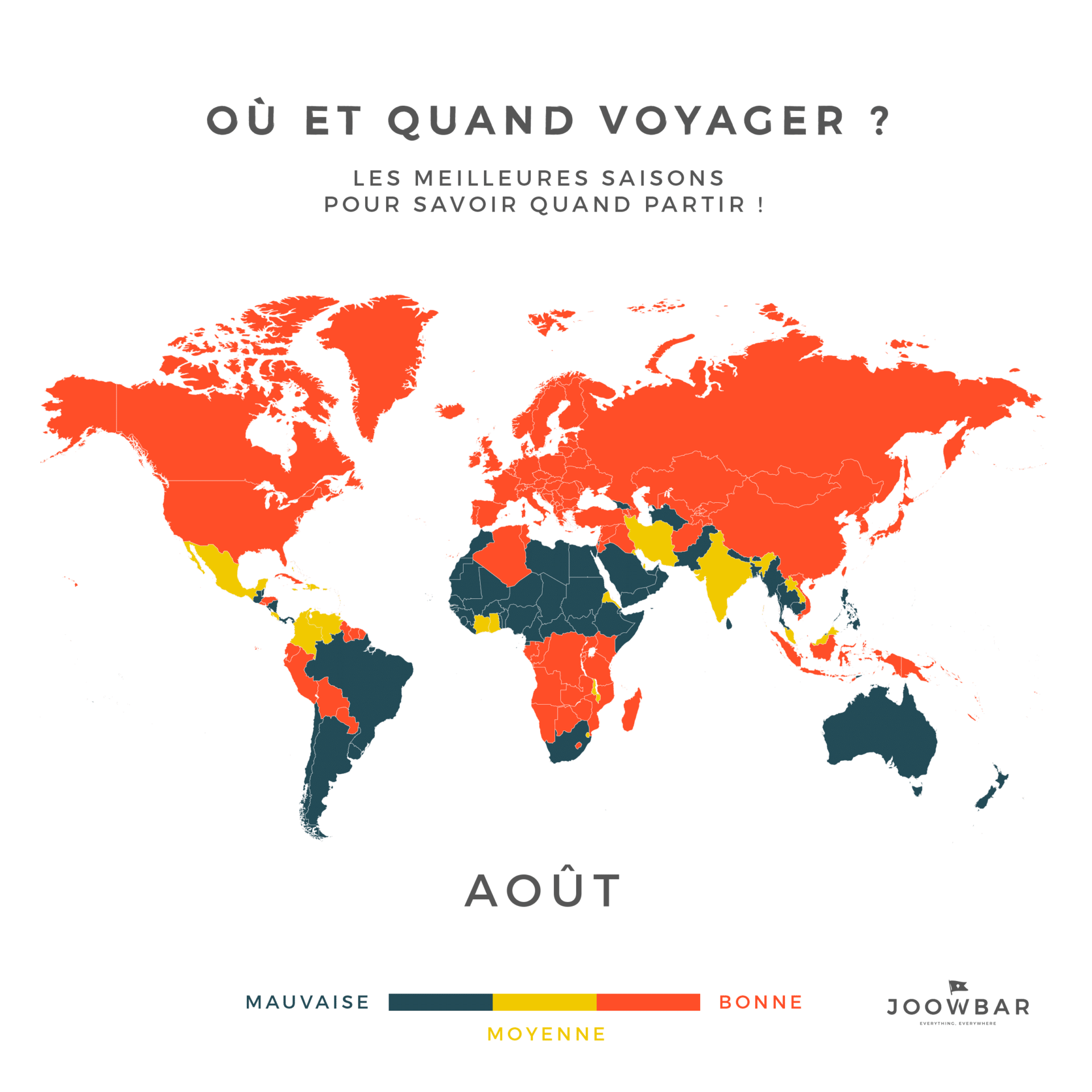 Où et quand partir Les saisons pour voyager JOOWBAR Blog Voyage