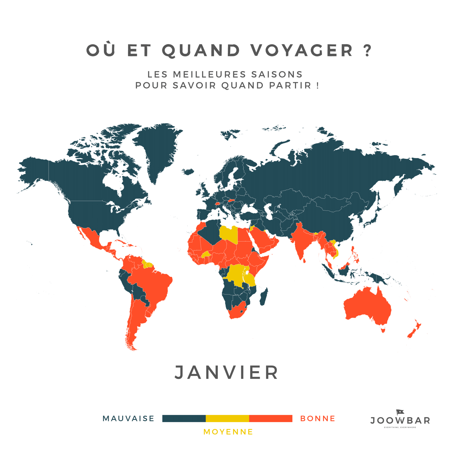 Où et quand partir Les saisons pour voyager JOOWBAR Blog Voyage