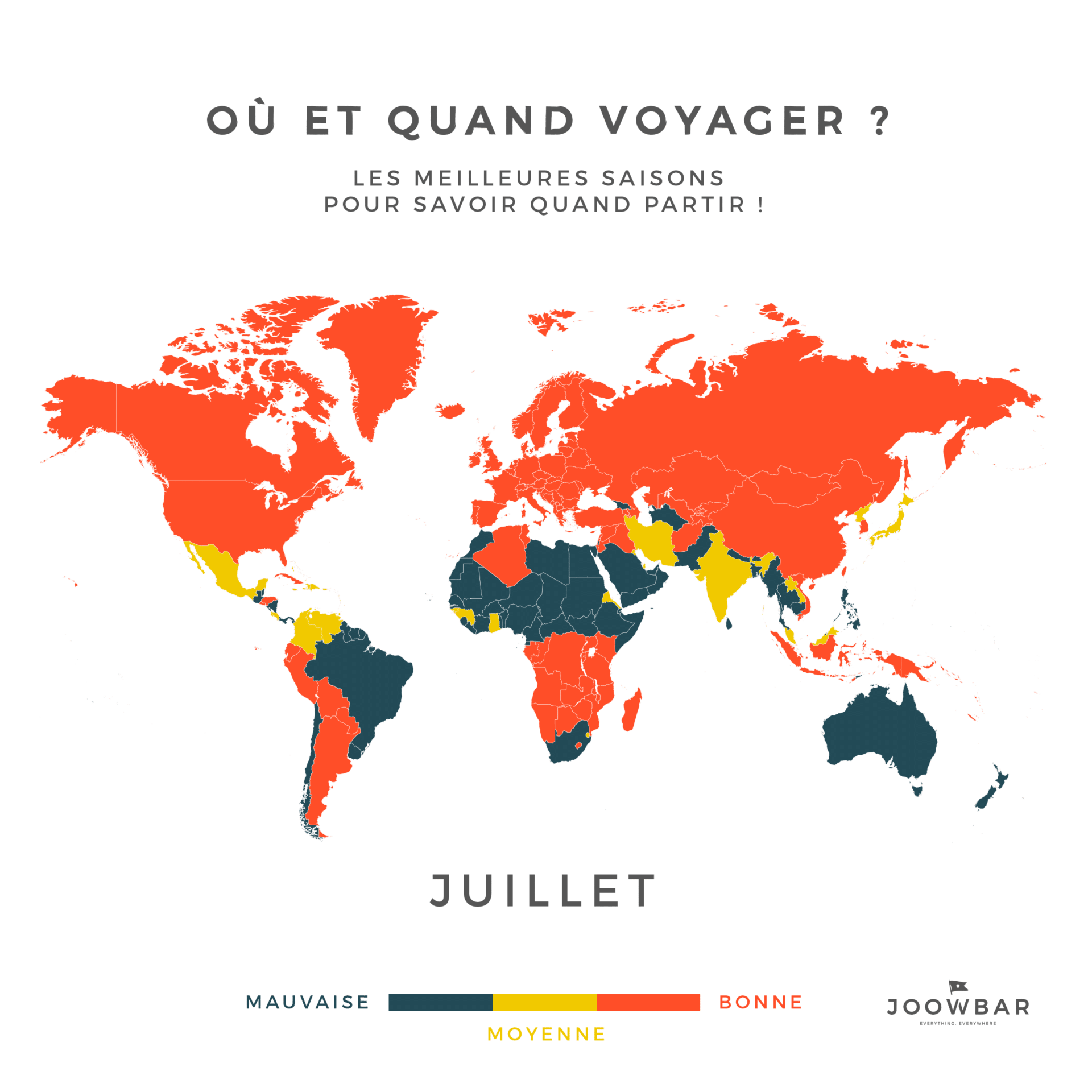 Où et quand partir Les saisons pour voyager JOOWBAR Blog Voyage